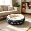 Cama de gato de algodão e linho, tapete para animais de estimação para todas as estações, cama para cachorro, almofada de ninho para cachorro, ninho redondo, ninho quente para animais de estimação para o inverno, transfronteiriço