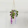 Maceta colgante tejida a crochet hecha a mano, decoración de planta verde, decoración creativa para colgar en la pared, decoración de coche, colgante para espejo retrovisor