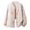 Toma Real de Chaqueta de Algodón Reversible Nueva Estilo Chino Retro para Mujer, Abrigo Grueso de Algodón Acolchado Invierno Estilo Nacional Jacquard con Botones para Mujer
