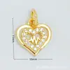 Ventas Directas de Fábrica, Venta al por Mayor de Artículos en Stock, Chapado en Oro Real Microincrustado de Cobre 18K, Colgante en Forma de Corazón Chapado en Oro