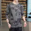 Artículos de fábrica disponibles camiseta de manga larga para hombre ropa de hombre camiseta de camuflaje top otoño capa base forro interior negro