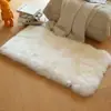 Alfombra pequeña de pelo largo para dormitorio, alfombra de noche, cojín para taburete de zapatos de entrada, alfombrilla de lana, manta rectangular de lana, alfombra para pies