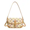 Bolso Bandolera Bolso de Mujer 2026 Nuevo Bolso con Estampado Floral Retro Yu Zi Moda de Gama Alta Versátil Elegante Bolso Cuadrado Pequeño