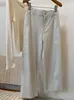 Pantalones de Algodón de Pierna Ancha de Cintura Alta para Mujer Otoño 2026, Pantalones Casuales de Pierna Recta, Adelgazantes y Versátiles, Pantalones de Nueve Puntos para el Trabajo, Estilo de Pierna Curva