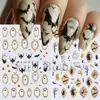 Adesivos de Unha Artística Novos Transfronteiriços Ins Halloween Flores Fofas Fantasma Espelho Fantasma Morcego Adesivos Adesivos para Unha