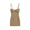 Vestido Camisola Acolchoado Estilo Europeu e Americano Garota Picante 2026 Primavera/Verão Novo Bodycon Curto de Cintura Marcada para Mulheres