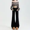 Jeans Acampanados Negros de Tiro Bajo para Mujer, Tendencia de Verano Nuevo Estilo, Pierna Ancha Suelta, No Ajustados, Pantalones Bootcut Caídos