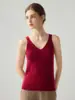 Súper Suave~Top Base de Punto de Cachemira para Mujer, Color Sólido, Cuello en V, Chaleco Camisola de Punto sin Mangas, Top Versátil Adelgazante