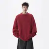 Suéter de Tricô Torcido com Gola Redonda Estilo Americano para Homens, Suéter Base Pesado Vintage de Inverno, Jaqueta Casual Versátil Tendência para Casais