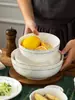 Conjunto de Tigelas Cerâmicas para Jantar com Borda Dourada para Casa, Conjunto de Tigela e Prato de Nova Porcelana, Louça, Tigela de Arroz de 4,5 Polegadas, Tigela para Sopa de Macarrão