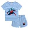 Conjunto de Camiseta e Shorts de Gola Redonda para Crianças Verão 2026 Estilo Coreano Casual Absorvente de Suor Cor Doce Conjunto de Moletom para Crianças Pequenas