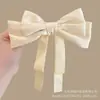Pinza de Pelo Elegante Retro Francesa con Lazo para Banquetes Cinta de Satén Negra Clip de Resorte Grande Accesorios para el Cabello para Mujeres