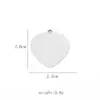 Acero Inoxidable Estilo Hip-Hop Forma de Corazón Placa de Identificación para Perro Gato Colgante de Amor Colgante con Logo Adorno para Mascota Collar Grabado
