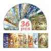 36 Tarjetas del Universo Steampunk Cielo Estrellado en Estilo Retro Sci-Fi con Nebulosas y Cuerpos Celestes, Adecuadas para Regalar y Mensajes Manuscritos