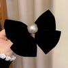 Horquilla con lazo rojo de Año Nuevo para mujer, para otoño e invierno, con clip para la parte posterior de la cabeza, para celebridades de Internet, con clip de primavera, accesorio para la cabeza sencillo.