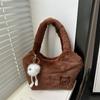 2025 Invierno Peluche Lindo Bolso Gran Capacidad Nuevo Mini Estilo Bolso de Hombro Peluche Portátil Bolso de Cubo