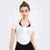 Top de Yoga con Almohadillas en el Pecho para Mujer, Camiseta Deportiva de Manga Corta para Correr de Dos Piezas Falsas, Ropa de Fitness Ajustada para Uso en Exteriores