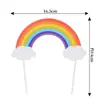Decoración de Pastel Arcoíris de Celebridad de Internet, Inserto de Nube Arcoíris, Estrella, Sol, Decoración para Fiesta de Cumpleaños Infantil, Inserto para Hornear