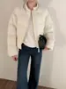 [Geming] Chaqueta de plumón cuadrada corta de cuello redondo para ir al trabajo coreana para mujer de invierno de color puro tipo pan N958C
