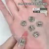 Decoraciones para Uñas Color Rojo Rosa con Brillantes Diamantes K9, Sin Base, Diamantes Apilados Hechos a Mano, Arte de Uñas de Caramelo Colorido