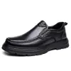 Zapatos de Piel Suave para Hombre Piel Genuina Otoño 2025 Nuevos Zapatos para Hombre de Primera Capa de Piel de Vaca Antideslizantes para Hombres de Mediana Edad y Mayores Zapatos Cálidos para Hombre