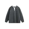 Suéter de Invierno Moderno Simple Estilo Retro Americano Universitario para Hombre, Cuello Henley, Tejido de Bloques de Color M70