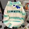 Sudadera con Capucha Elegante Versátil Creativa Americana para Mujer Estilo Coreano Nuevo Otoño e Invierno 2025 Diseño Tie-Dye Top de Contraste