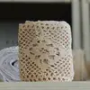 Encaje de Hilo de Algodón Cuadrado Borde Ancho Material Accesorios Tejido de Ganchillo Imitación Tela de Encaje para Borde de Empalme de Cortina Mantel