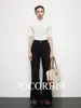 Pantalones JocorbeiSupermodel Negros de Cintura Alta Ligeramente Acampanados para Mujer, Nuevos Pantalones Adelgazantes de Longitud Completa