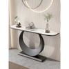 Mesa de Varanda Estilo Italiano em Pedra Vista Lateral Mesa de Escritório Armário Doméstico Moderno Simples Luxo Leve Mesa Estreita de Parede para Sala de Estar