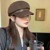 Chapéu Octogonal para Mulheres, Novo Chapéu Casual Retrô de Outono e Inverno, Chapéu de Pintor Estilo Britânico Emagrecedor, Boina Nuvem de Inverno