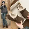 Zapatos tipo Birkenstock con forro de felpa para mujer, nueva colección otoño/invierno 2026, mocasines cálidos, botines sin cordones para la nieve y zapatos de algodón