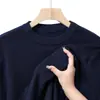 Suéter de tricô liso, gola redonda, para homens, exportação transfronteiriça, nova coleção outono/inverno 2026, feito com fio core-spun, suéter básico versátil