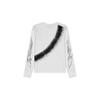 Moda Início do Outono 2025 Simples Versátil Casual Personalidade Estampa Estilosa Gola Redonda Solto Unissex Manga Longa Roupa Íntima
