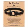 Pulsera de Moda Transfronteriza Europea y Americana Brazalete Tejido para Hombres Cierre de Acero Inoxidable Cuerda Roja de Mano para Pareja Joyería para Estudiantes