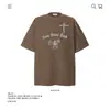 Camiseta de Algodão Puro Pesado 250g com Estampa de Letras Cruzadas Manga Curta Unissex Marca Tendência Modelagem Solta Comércio Exterior Transfronteiriço Venda por Atacado