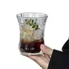 Estilo Ins Taza Simple de Vidrio para Jugo Pétalos en Relieve Taza de Pétalos China Bebida Fría Hielo Taza de Café Americana Taza para Bebidas