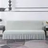Capa de sofá jacquard stretch, cobertura total, sem braços, capa para sofá-cama dobrável, design com saia, adequada para todas as estações, estilo simples para sala de estar