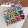 Conjunto K9 colorido de diamantes redondos pequenos com base pontiaguda, um acessório popular e moderno para nail art de diamantes, diamantes ultra brilhantes para nail art, atacado