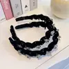 Faixa de Cabeça Original Veludo Torcido Strass Resistente Atmosfera Pequeno Nicho Menina Antiderrapante Pressionando o Cabelo Personalidade Faixa de Cabeça Acessórios de Cabelo