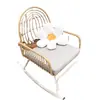 Cadeira de Balanço Varanda Lazer Cadeira de Rattan Casa Sofá Preguiçoso Sala de Estar Individual Cadeira de Balanço Exterior Cadeira de Lounge para Adultos Cadeira de Balanço