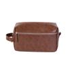 Bolsa Cosmética de Cuero PU para Hombre de Gran Capacidad Multifuncional Casual Retro Viaje Portátil Almacenamiento Bolsa de Aseo Portátil
