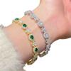 Pulsera Popular Transfronteriza de Esmeralda Plata S925 Pulsera Heroína Joyería Lujo Accesible Joyería de Alta Gama Venta al por Mayor Pulsera
