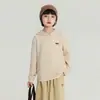 Pudding Haru Blusas de Inverno Moletom com Capuz Infantil 2025 Novo Versátil Jaqueta com Capuz de Malha de Manga Longa para Meninas