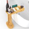 Estante de Bambú para Baño Estante de Almacenamiento para Bañera Mesa Portátil de Picnic Soporte para Teléfono Móvil y Tableta Bandeja de Estante de Baño