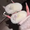 Diario de Niña ~ Pinza para el Cabello con Lazo Blanco Nevado Peludo Otoño e Invierno Brillante Dulce Atmósfera Accesorios para el Cabello Tocado
