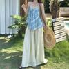 Regata Estilosa para Mulheres, Verão 2026 Azul Vintage Solta Emagrecedora, Peça de Roupa para Férias