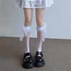 Calcetines de encaje con lazo de cinta para pantorrilla jk Lolita Versátiles Nuevos Calcetines de media pantorrilla Calcetines para mujer estudiante Calcetines transpirables