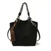 Bolsa de Ombro Feminina Moda Estilo Europeu e Americano 2025 Outono e Inverno Nova Bolsa de Ombro Casual Bolsa Tote com Rebites Bolsa de Mão com Franjas