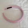 Faixa de Cabelo 2026 Primavera/Verão Novo Tecido Sarja Série Creme Doce e Clareadora Borda Fina Faixa de Cabelo com Cabeça de Esponja para Meninas